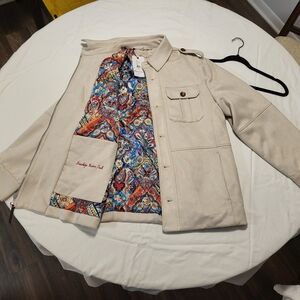 Robert Graham Beige Jacket with Vibrant Lining
